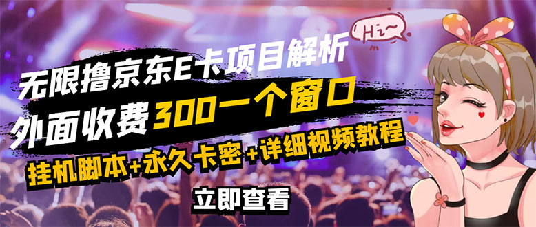 【副业3209期】月入一万的隐形副业：京东E卡自动挂机项目，日入500+【永久版脚本+操作教程】