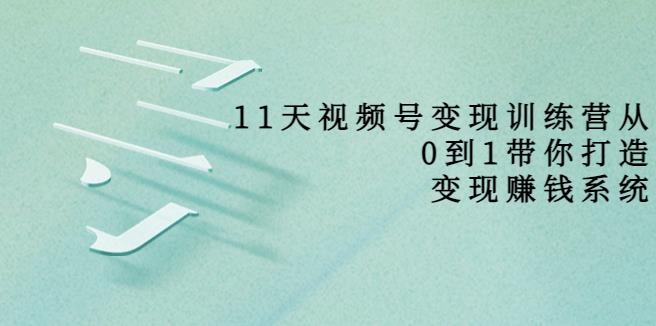 如何做视频号赚钱：11天从0到1打造视频号变现赚钱系统