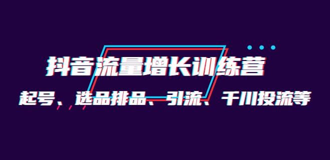 【副业3859】抖音流量怎么赚钱：月销1.6亿实操团队·抖音起号、选品排品、千川投流