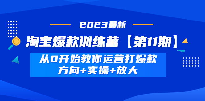 【副业4212期】2023淘宝爆款训练营【第11期】 从0开始教你运营淘宝打造爆款